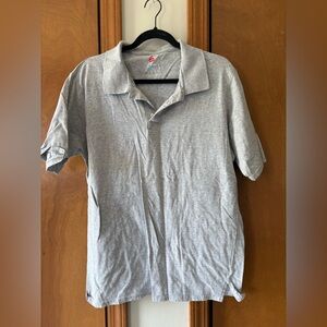 Hanes Gray Men's Polo - Soft Everyday Collar Shirt